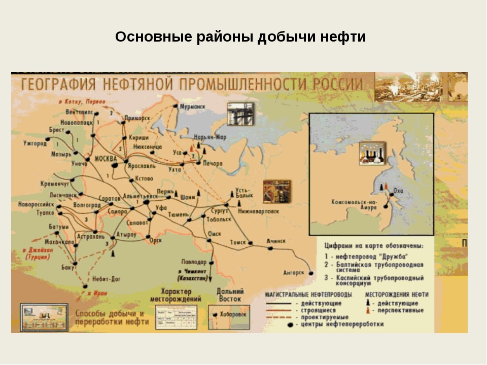 Карта месторождение нефти