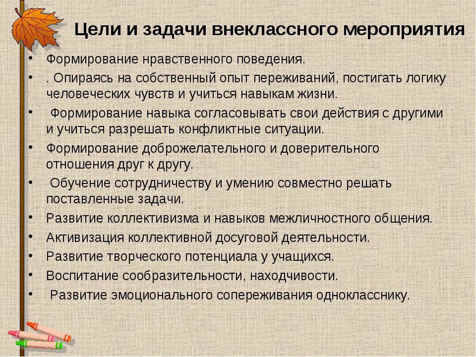 Разработка и проведение внеклассного мероприятия по плану классного руководителя