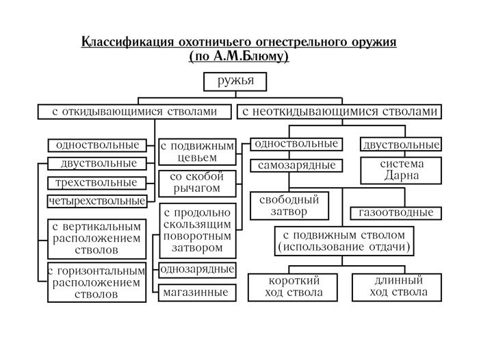 Классификация ручного огнестрельного оружия схема