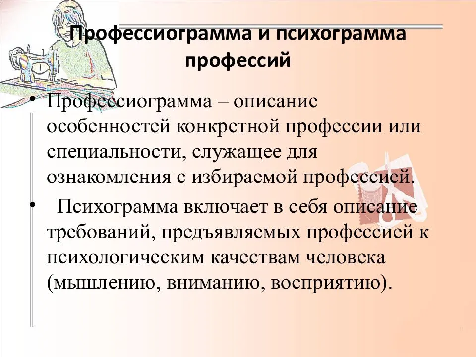 Схема профессиограммы психолога