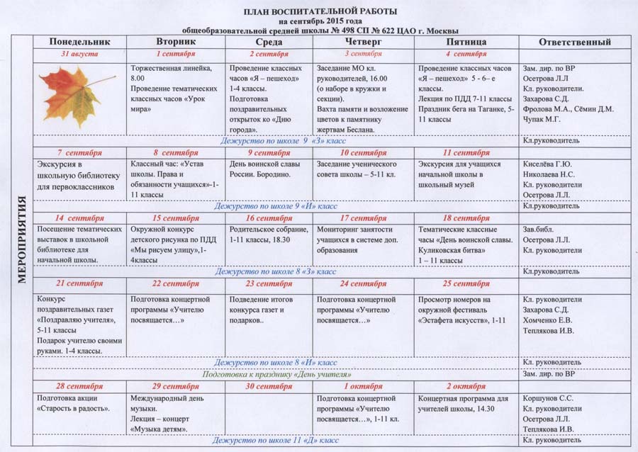 Планы работы школы