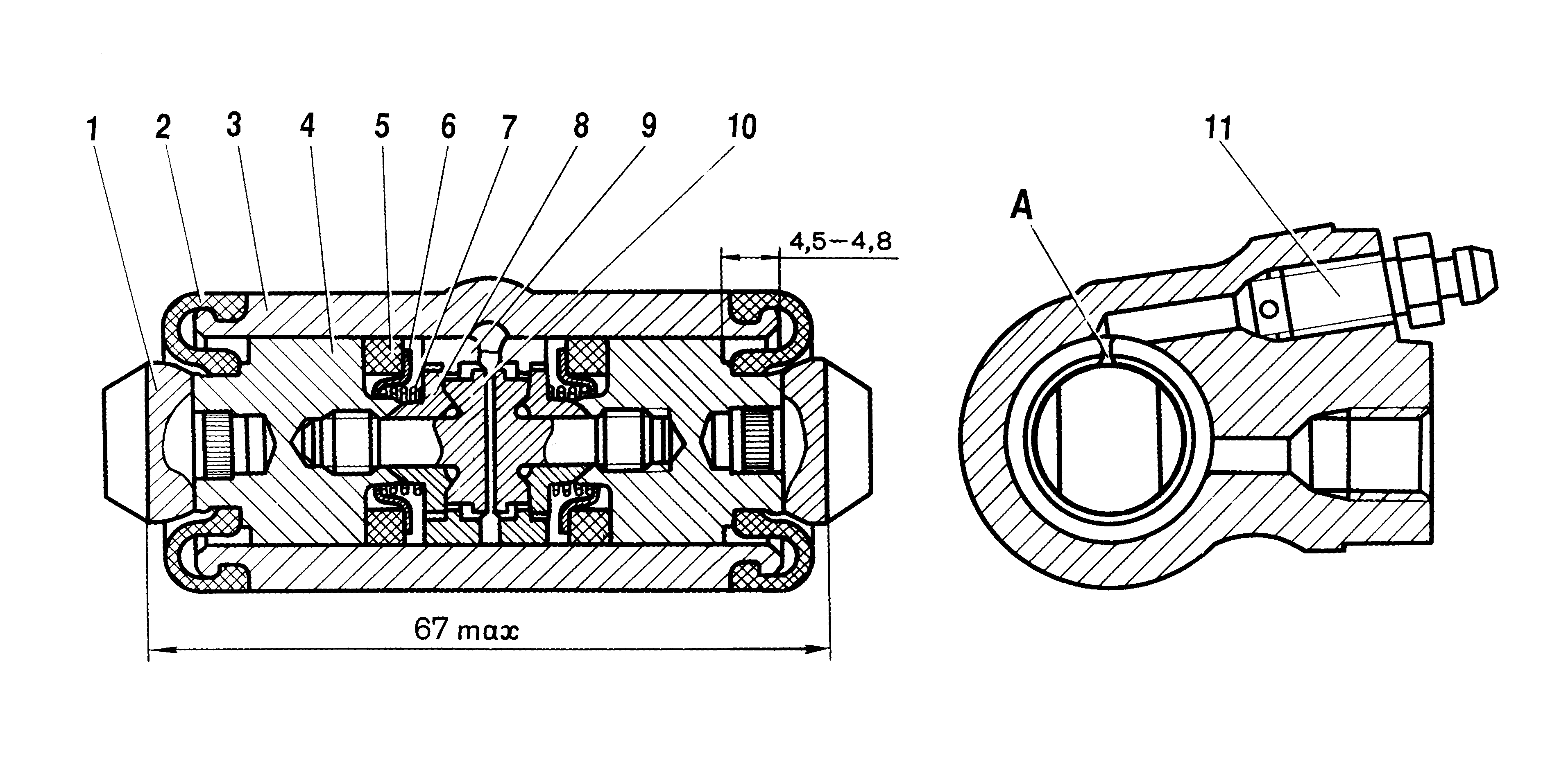 Схема тормозного цилиндра ваз. Тормозной цилиндр ВАЗ 2107 задний чертеж. Задний тормозной цилиндр ВАЗ 2108 схема. Тормозной цилиндр ВАЗ чертеж. Тормозной цилиндр ВАЗ 2107 задний схема.