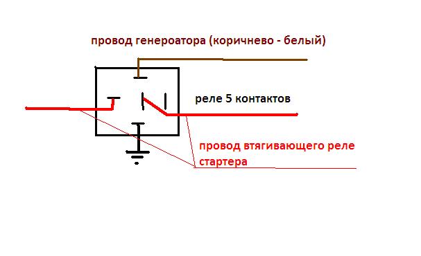 Подключение реле стартера уаз