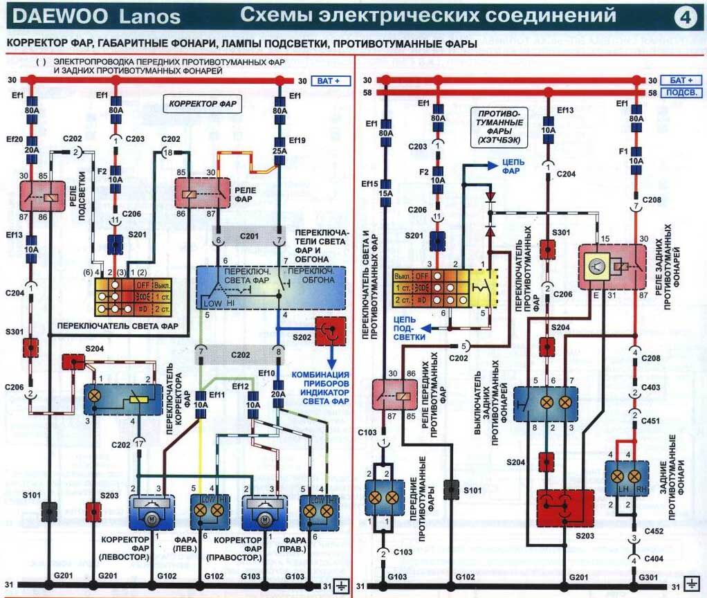 Матиз схема проводки