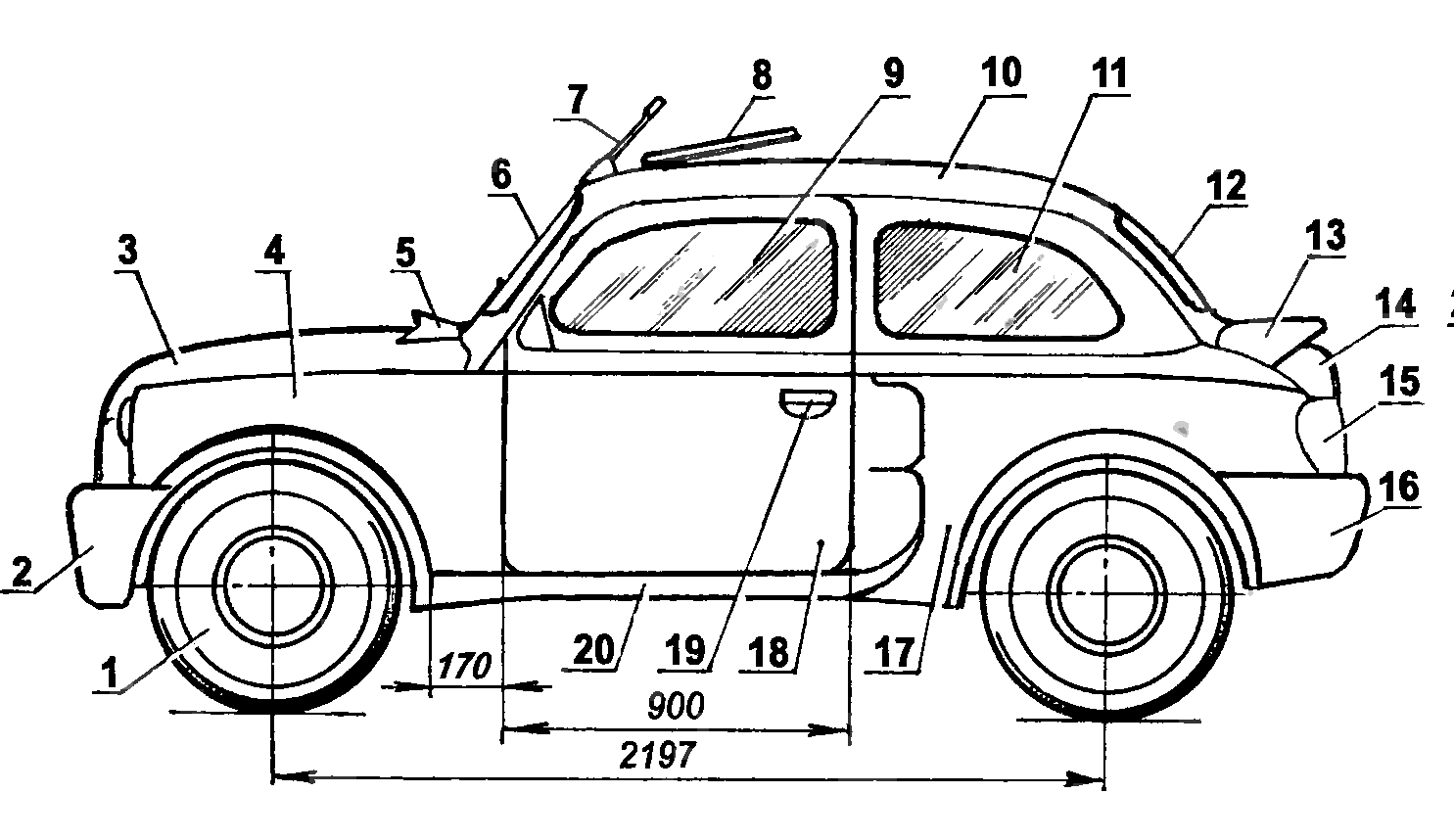 Чертеж заз 968м