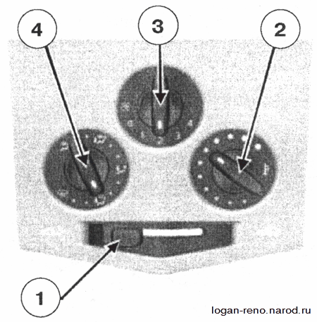 переключатель потока воздуха рено логан 1
