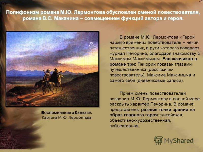 Кто является повествователем в рассказе конь. Образ Печорина в романе м.ю.Лермонтова герой нашего времени.