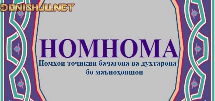 Ном нома. Номхои точики исломи.