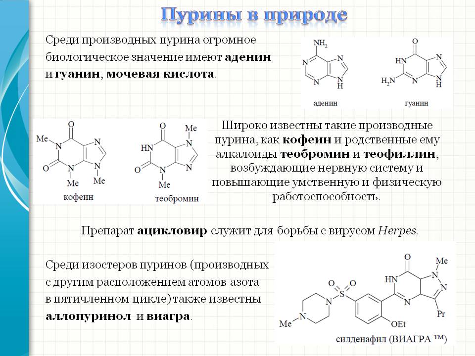 Пурины это. Мочевая кислота производное Пурина. Теобромин Пурин. Конденсированные гетероциклы Пурин и его производные. Пурин в природе.