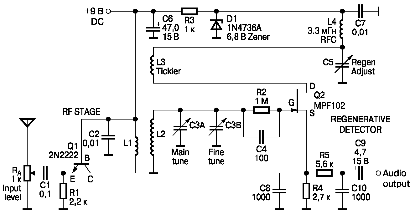 Схемы регенераторов. Схема реген приемника. Всеволновый регенеративный приемник Romas ly3cu схема. Схемы регенеративных приемников на полевых транзисторах.