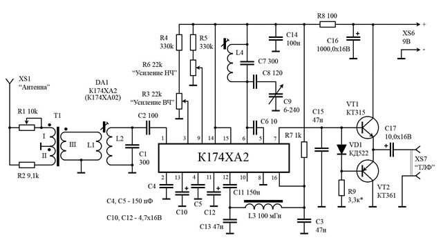 Трансивер на к174ха2 схема
