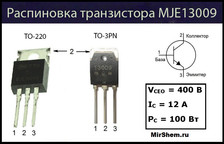 Распиновка транзистора. 13009 Транзистор характеристики.