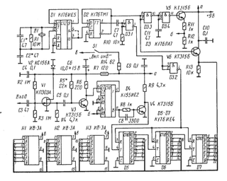 Схема частотомера на микросхемах 155 серии